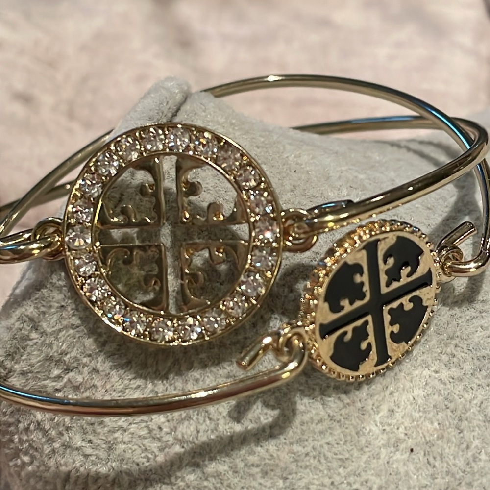 Two Bangle Bracelets Size 7-8 Goldtone Bundle